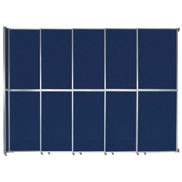 Versare Operable Wall Sliding Room Divider 15'7" x 12'3" Navy Blue Fabric 1072503-2 - main